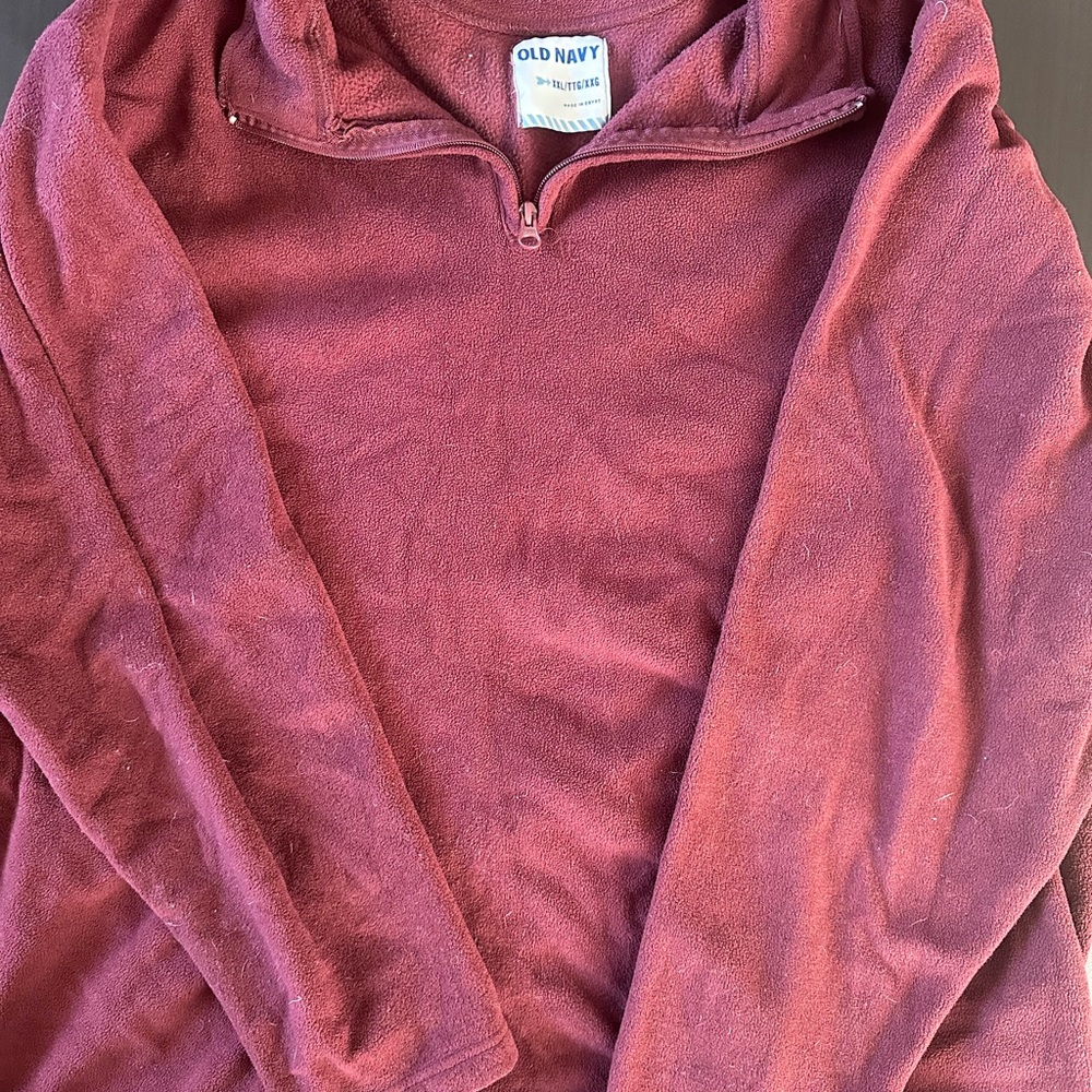 Old Navy Men's Zip-Neck Fleece Pullover - Wine